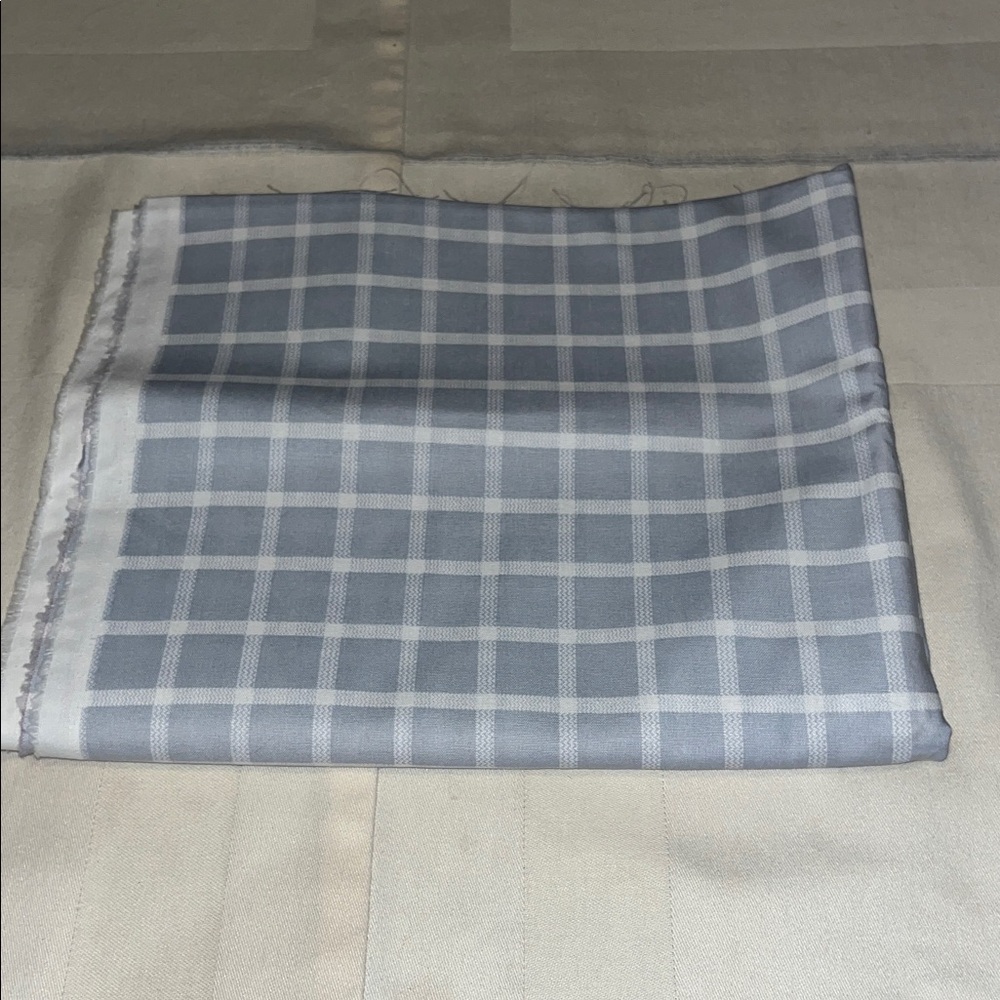 Waverly Light Gray and White Checkered Cotton Fabric